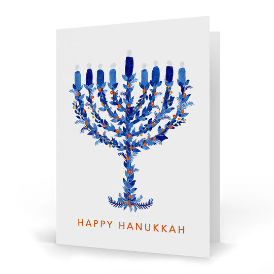 Hanukkah Menorah Folded Holiday Cards